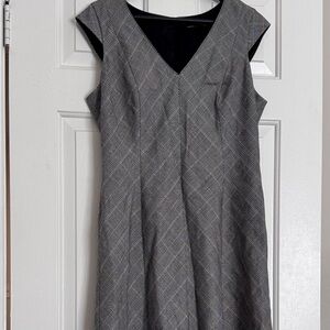 White House Black Market Gray A-line Midi Dress